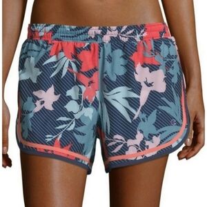 Champion Floral Bias Stripe Running Shorts Navy Size S